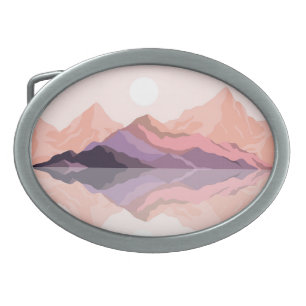 Nature landscape background Belt Buckle