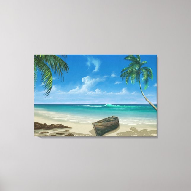 Nature Landscape Beach Painting Artwork Canvas Print (Front)