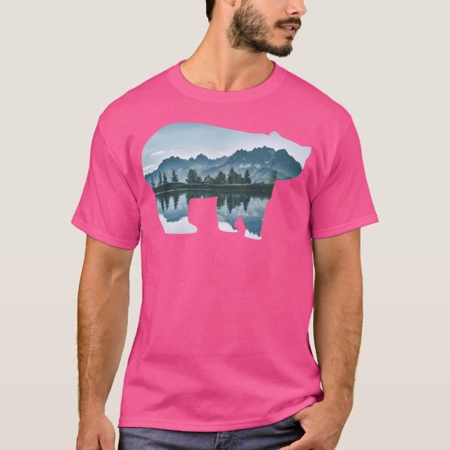 Nature Landscape Bear Baseball  Sleeve T-Shirt (Front)