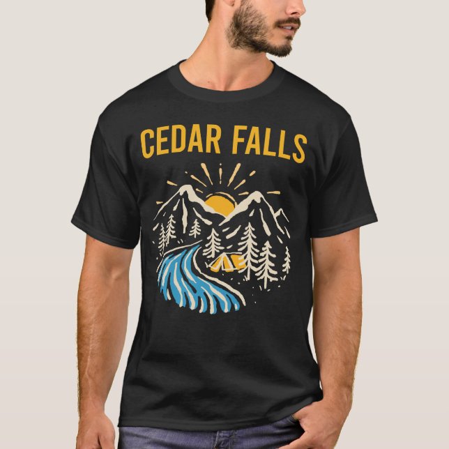 Nature Landscape Cedar Falls T-Shirt (Front)