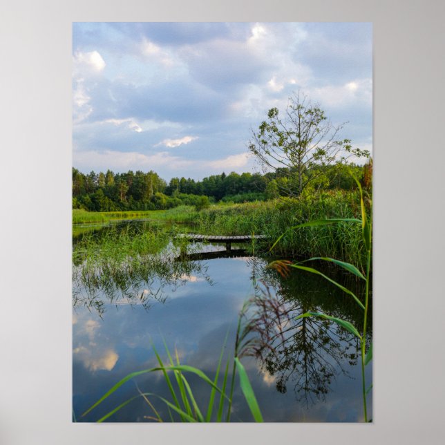 Nature Landscape Lake Scenery Belarus Poster (Front)