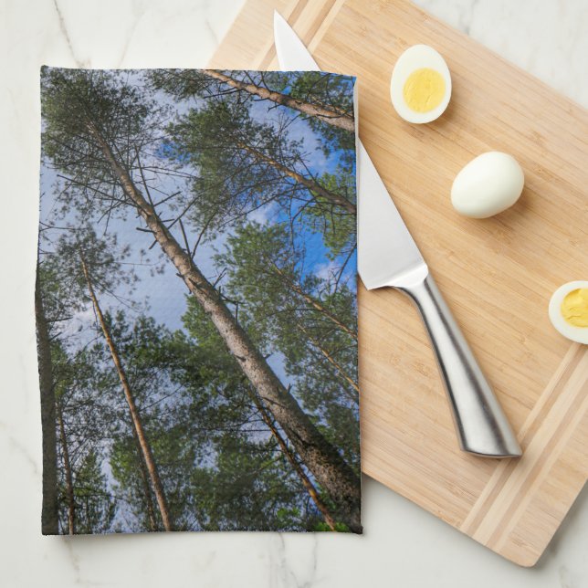 Nature Landscape Look Up Forest Trees Kitchen Towel (Quarter Fold)