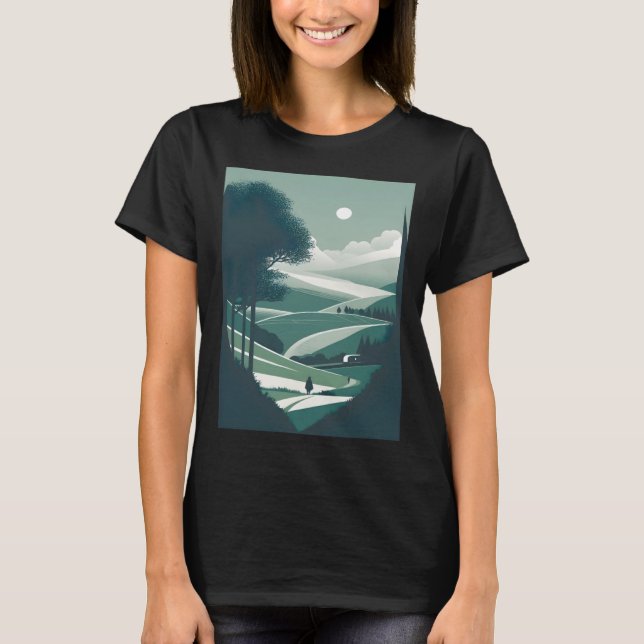 Nature Landscape Minimalist T-Shirt (Front)