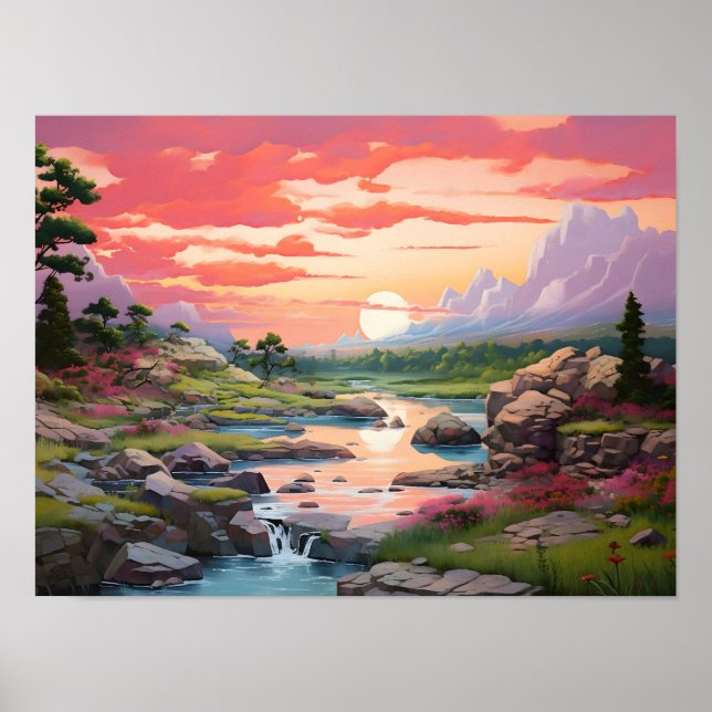 Nature landscape painting  poster (Front)