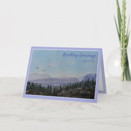 Nature Landscape Personalized Birthday Card