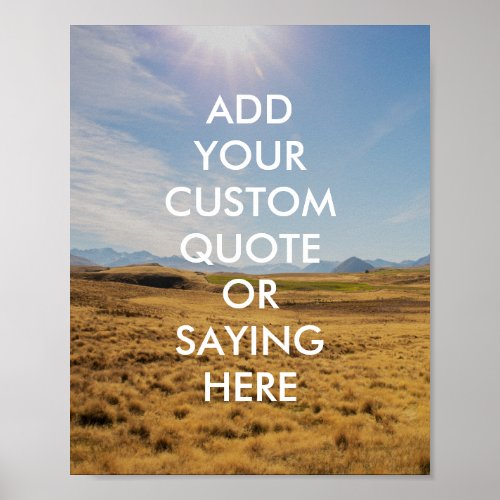 Nature Landscape Personalized Quote Poster