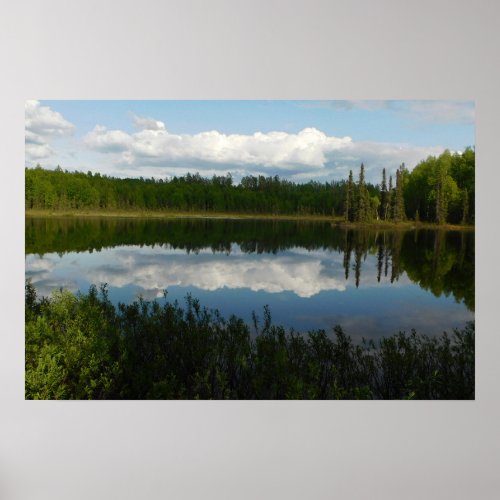 Nature Landscape Pond Scene With Reflection  Poster