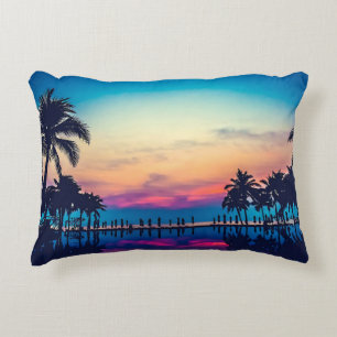 Nature Landscape Pool Palm Trees-25925 Accent Pillow