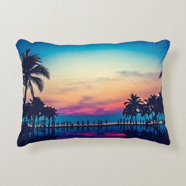 Nature Landscape Pool Palm Trees-25925 Accent Pillow (Front)