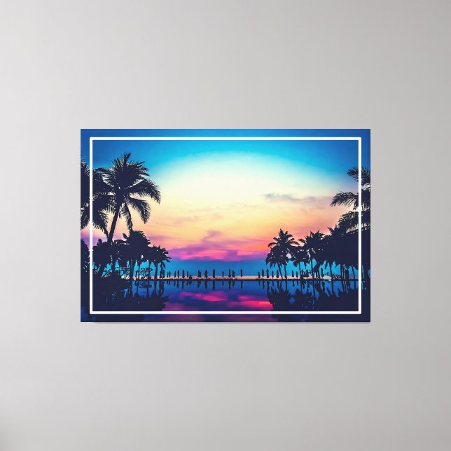 Nature Landscape Pool Palm Trees-25925 Canvas Print (Front)