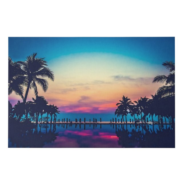 Nature Landscape Pool Palm Trees-25925 Faux Canvas Print (Front)