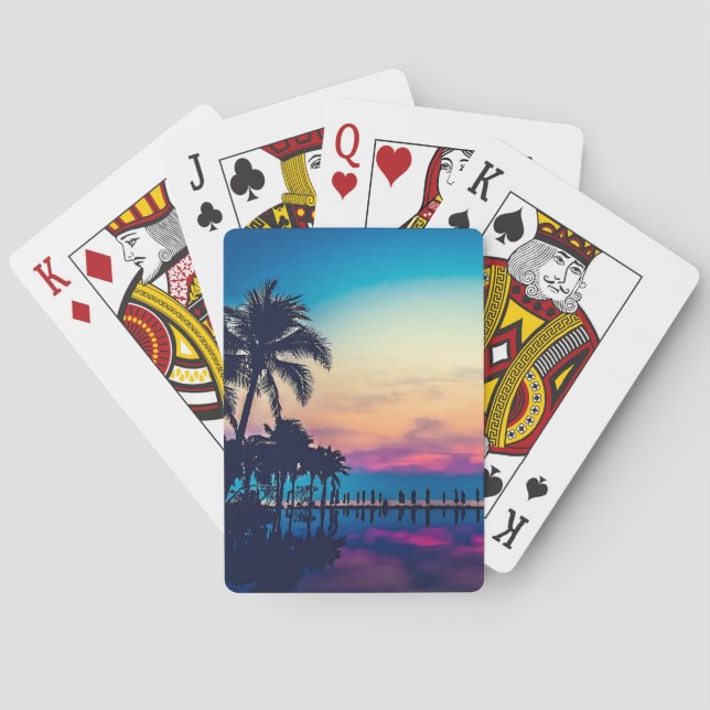 Nature Landscape Pool Palm Trees-25925 Poker Cards (Back)