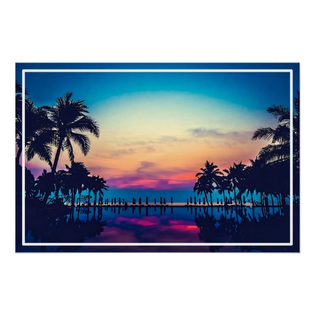 Nature Landscape Pool Palm Trees-25925 Poster (Front)