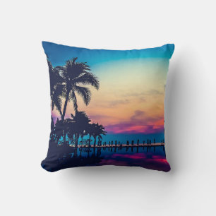 Nature Landscape Pool Palm Trees-25925 Throw Pillow