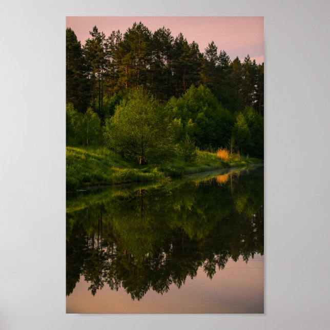 Nature Landscape River Canal Belarus Poster (Front)