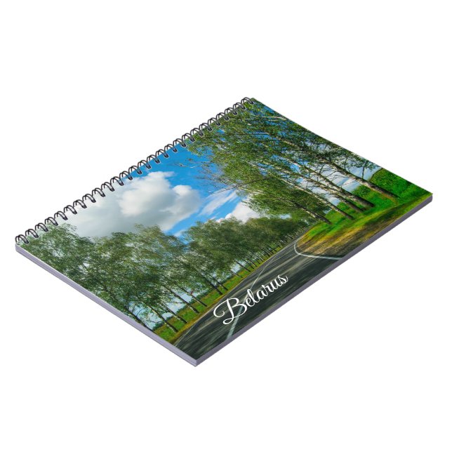 Nature Landscape Scenery Rural Belarus Birch Trees Notebook (Left Side)