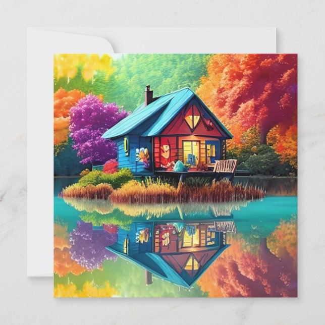 Nature Landscape with Lake, Cottage-38566 Invitation (Front)