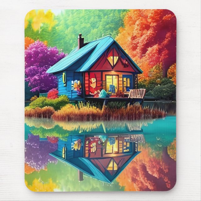Nature Landscape with Lake, Cottage-38566 Mouse Pad (Front)