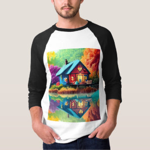 Nature Landscape with Lake, Cottage-38566 T-Shirt