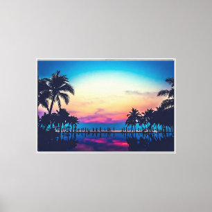 Nature Landscape with Pool Palm Trees-25925 Canvas Print