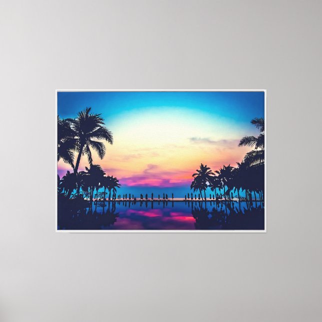 Nature Landscape with Pool Palm Trees-25925 Canvas Print (Front)