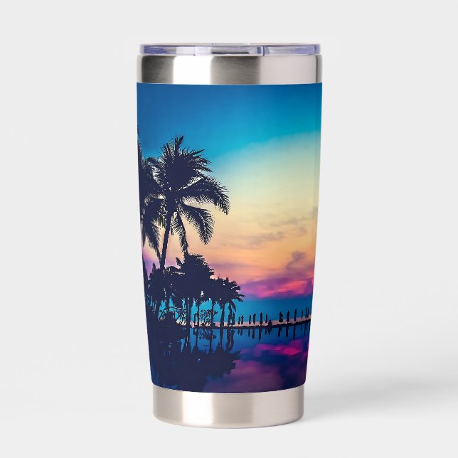 Nature Landscape with Pool Palm Trees-25925 Insulated Tumbler (Front)