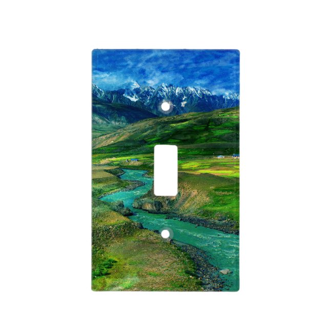 Nature landscape with river true it light switch cover (Front)