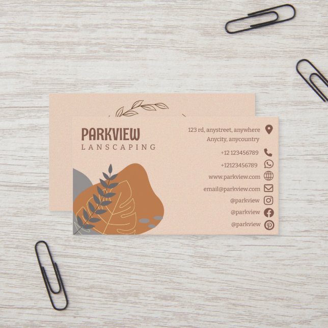 Nature Lanscape Pastel Colors  Business Card (Front/Back In Situ)
