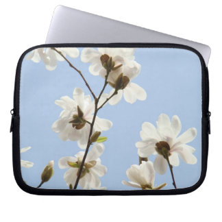 Nature Laptop Sleeves Blue Sky Magnolia Flowers