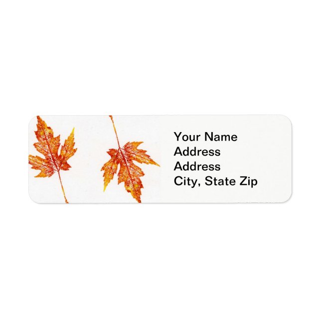 Nature Leaf Print,  double maple oranges, Label (Front)