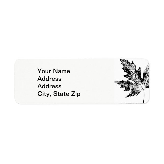 Nature Leaf Print, large black maple leaf. Label (Front)