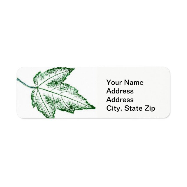 Nature Leaf Print, spring maple leaf green Label (Front)