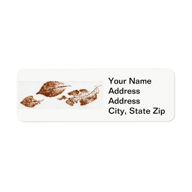 Nature Leaf Print, three of a kind leaf Label (Front)