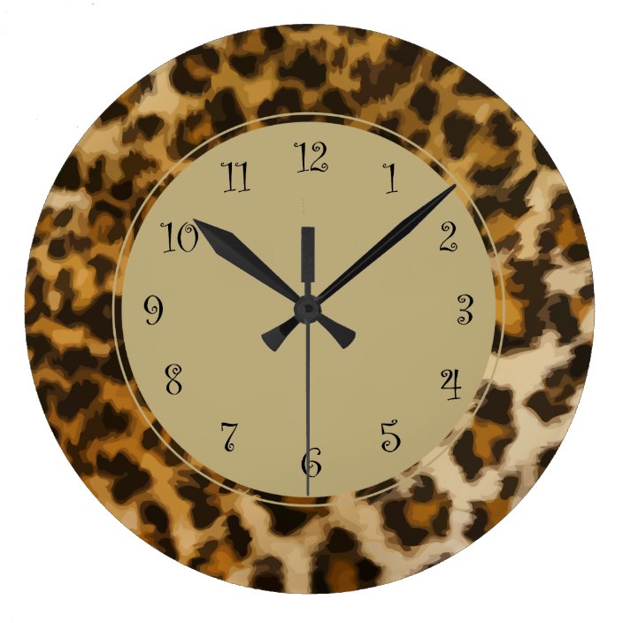 Nature Leopard Wall Decor Clock | Zazzle.com