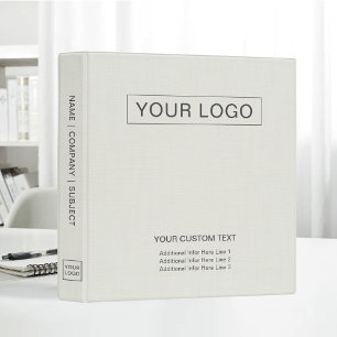 Nature Linen Custom Business Logo Promotional 3 Ring Binder