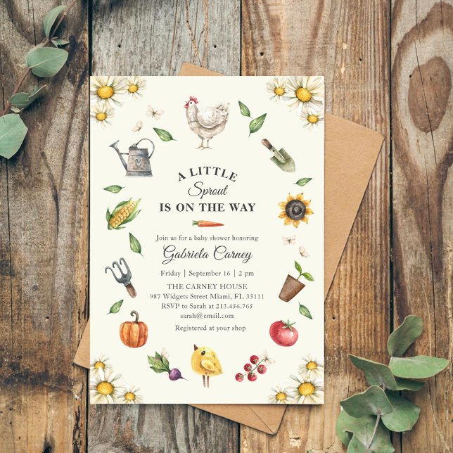 Nature| Little Sprout On The Way Baby Shower Invitation (Creator Uploaded)
