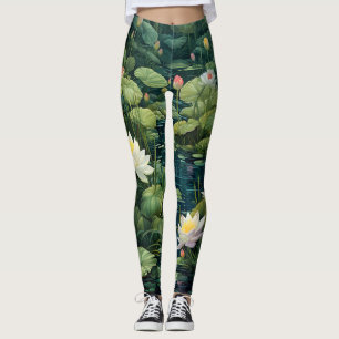 Women s Lotus Flower Leggings Zazzle