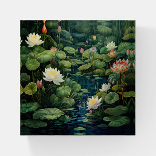 Nature Lotus Water Lily Pond Landscape Paperweight