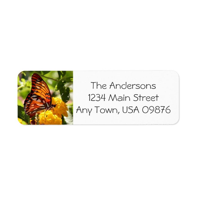 Nature love, butterfly, customized address label (Front)