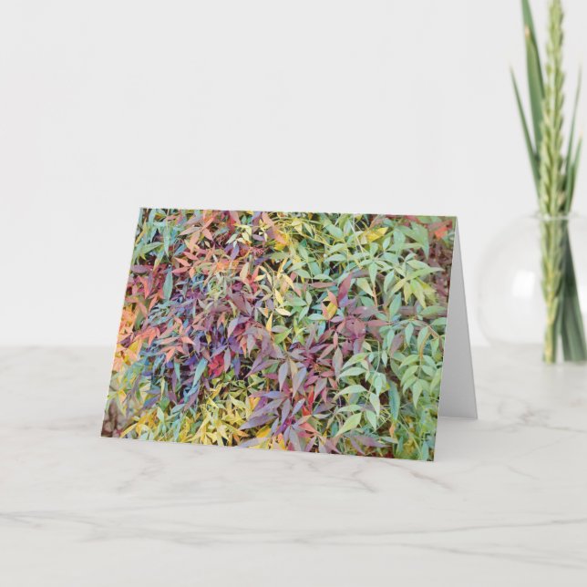 Nature Lover Abstract Leaves Art Note Card (Front)