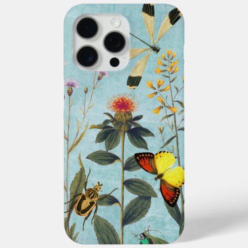 Nature Lover Bugs and Wildflowers Floral Vintage iPhone 15 Pro Max Case