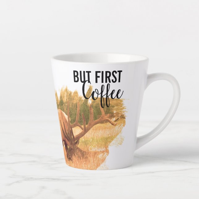 Nature lover But first coffee Latte Mug (Right)