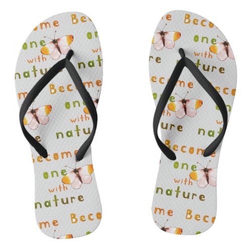 nature lover butterfly flip flops