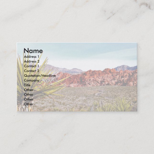 Nature Lover Desert Scenery Business Card (Front)