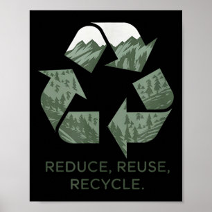 Nature Lover Earth Day Reduce Reuse Recycle Poster