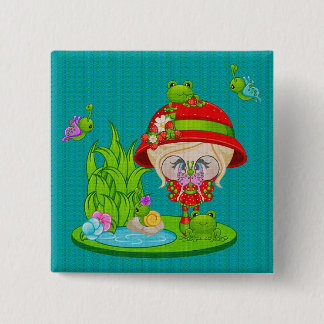 Nature Lover Frog Faery Button