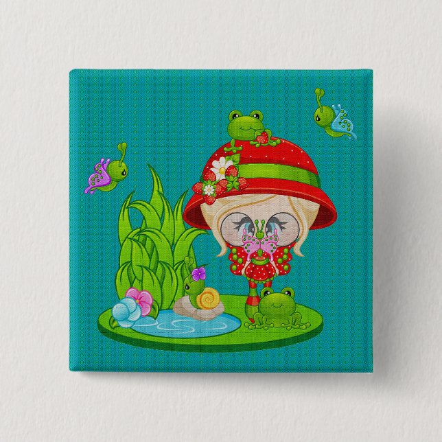 Nature Lover Frog Faery Button (Front)