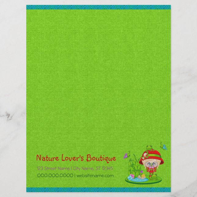 Nature Lover Frog Faery Letterhead (Front)