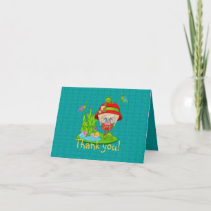 Nature Lover Frog Faery Letterpress Thank You Card