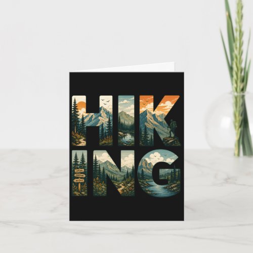 Nature lover hiking design mountain adventure card